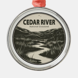 Cedar River National Grassland Stream Metalen Ornament