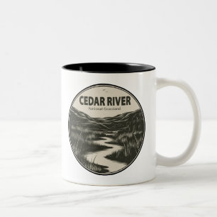Cedar River National Grassland Stream Tweekleurige Koffiemok