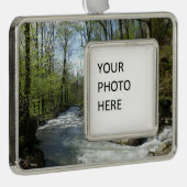 Cedar Run op White Oak Canyon Verzilverd Kader Ornament (Rechts)