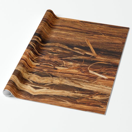 Cedar Textured Wooden Bark look Cadeaupapier (Uitgerold)