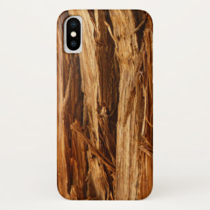 Cedar Textured Wooden Bark look iPhone X Hoesje