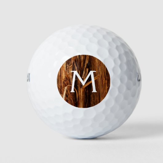 Cedar Textured Wooden Bark look Golfballen (Voorkant)