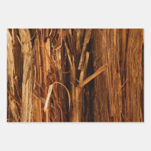 Cedar Textured Wooden Bark look Inpakpapier Vel