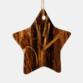 Cedar Textured Wooden Bark look Keramisch Ornament (Rechts)
