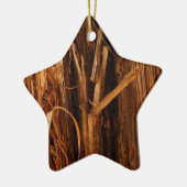 Cedar Textured Wooden Bark look Keramisch Ornament (Links)