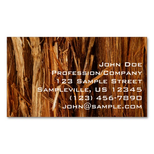 Cedar Textured Wooden Bark look Magnetisch Visitekaartje (Voorkant)