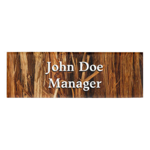 Cedar Textured Wooden Bark look Naambadge