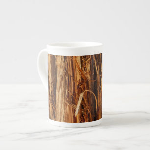Cedar Textured Wooden Bark look Porselein Kop