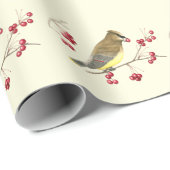 Cedar Waxing Bird Art Cadeaupapier (Rol Hoek)