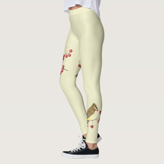 Cedar Waxing Bird Art Leggings (Links)