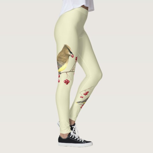 Cedar Waxing Bird Art Leggings (Rechts)
