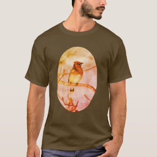 Cedar Waxing Bird Natuur Art T-shirt