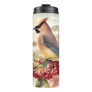 Cedar Waxwing Bird Mountain Thermal Tumbler Thermosbeker