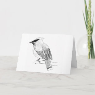 Cedar Waxwing Blank Wenskaart Kaart