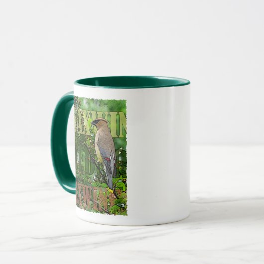 Cedar Waxwing Combo Mok (Voorkant links)