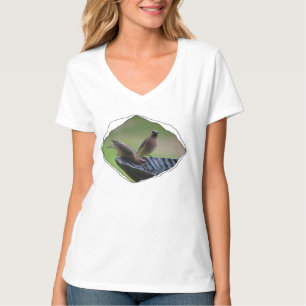 Cedar Waxwing door gescheurde doek T-shirt