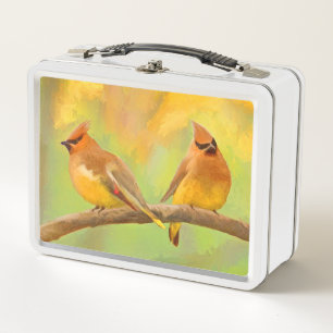 Cedar Waxwing Painting - Cute Original Dog Art
