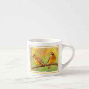 Cedar Waxwing Painting - Cute Original Dog Art Espresso Kop