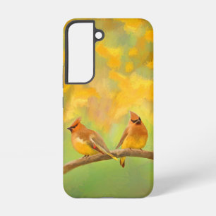 Cedar Waxwing Painting - Cute Original Dog Art Samsung Galaxy Hoesje