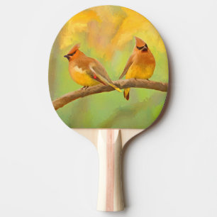 Cedar Waxwing Painting - Cute Original Dog Art Tafeltennisbatje
