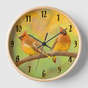 Cedar Waxwing Painting - Schattigee originele Wild
