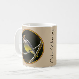 Cedar Waxwing zangvogel origineel wilde vogel foto Koffiemok