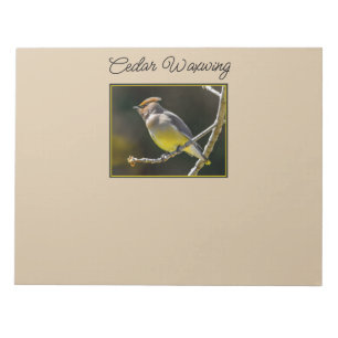 Cedar Waxwing zangvogel origineel wilde vogel foto Notitieblok