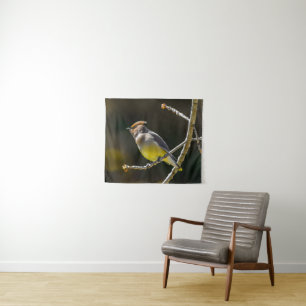 Cedar Waxwing zangvogel origineel wilde vogel foto Wandkleed
