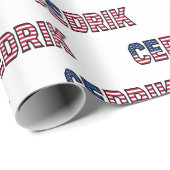 Cedrik Prénom Nom USA Papier cadeau (Coin rond)