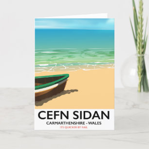 Cefn Sidan, Carmarthenshire wales  spoorwegen Feestdagen Kaart