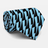 Ceinture à cravate bleu ciel et noire (Roulé)