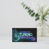 Ceinture De Pneus Avec Flames Carte de visite Noir (Debout devant)