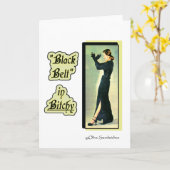 CEINTURE NOIRE DANS la carte de voeux GARCE (Fleur jaune)