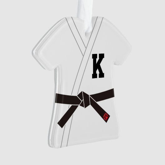 Ceinture noire (personnalisable initiale) (devant)