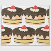 Cek en aardbei cadeaupapier (Vlak)