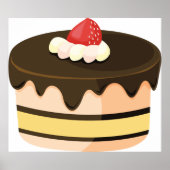 Cek en aardbei poster (Voorkant)