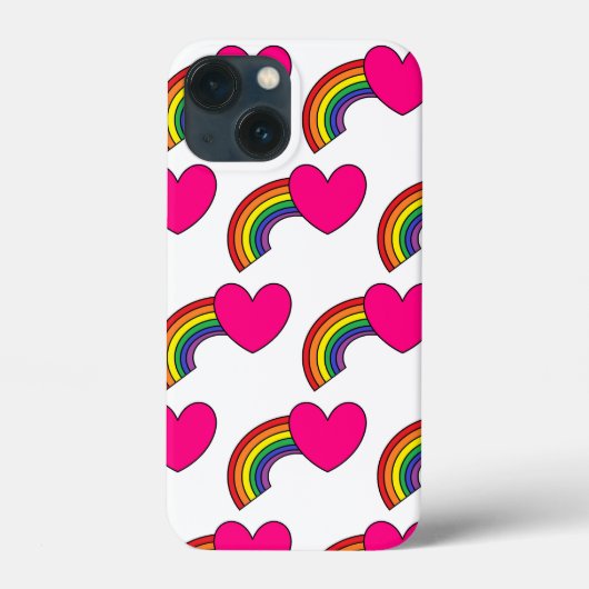 Cel-telefoondraagtas met regenbogen en warmroze ha Case-Mate iPhone case (Achterkant)