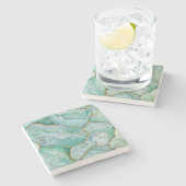 CELADAON Green, Jade, Mint Stone Onderzetter (Zijkant)