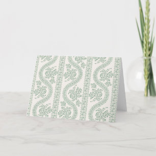 Celadon Bloemenlint Streep op Crème Kaart