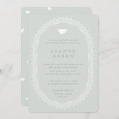 Celadon Green Afternoon Tea Bruids/Trouwdouche Kaart (Voorkant / Achterkant)