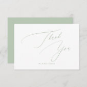 Celadon Green DIY kleuren Luxe script Dank u Bedankkaart (Voorkant / Achterkant)