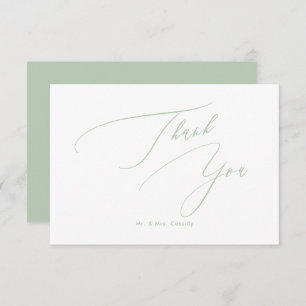 Celadon Green DIY kleuren Luxe script Dank u Bedankkaart