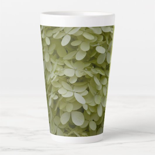 Celadon Green Hydrangea Bloemen Latte Mok (Voorkant)