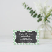 Celadon Green Polka Dots; Chalkboard look Visitekaartje (Staand voorkant)