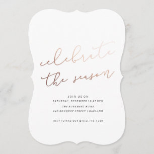 CELEBRAAT DE SEASON PARTIJ INVITATIE // GOLD FOIL KAART
