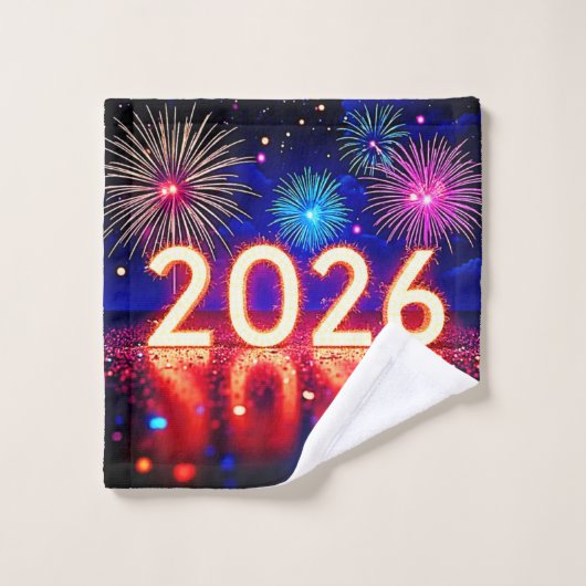 Celebrate 2026: Bright Future Spark Design Bad Handdoek (Wasdoekje)