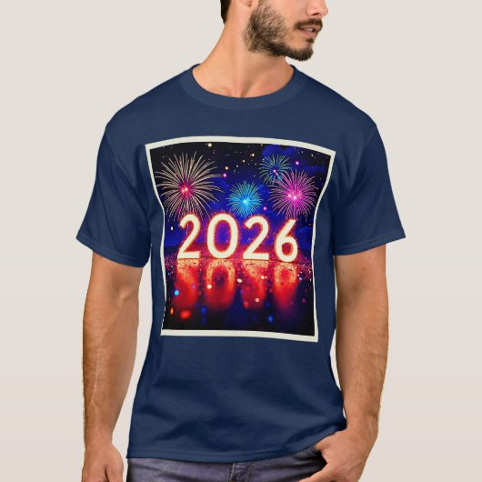 Celebrate 2026: Bright Future Spark Design T-shirt (Voorkant)