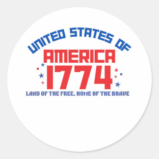 Celebrate  250th us independence patriotic July 4 Ronde Sticker