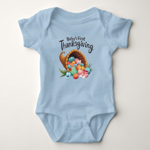 Celebrate Baby's First Turkey Day Cute Cornucopia Romper