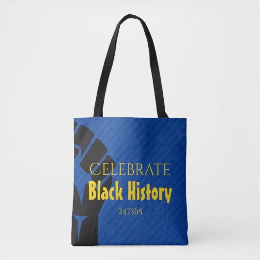 CELEBRATE BLACK HISTORY 247365 Personalized Blue Draagtas (Voorkant)
